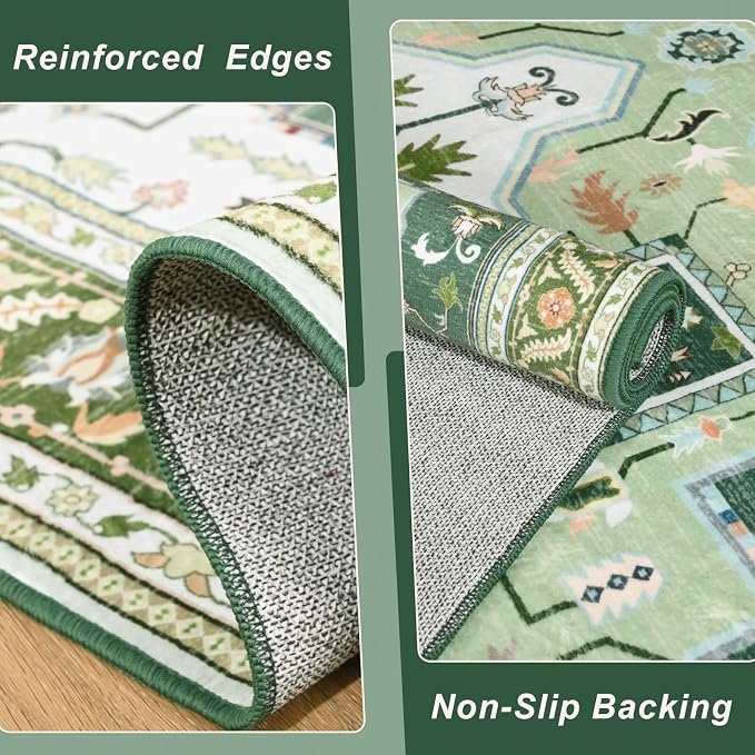 Macgace Washable Vintage Small Area Rug - Image 4