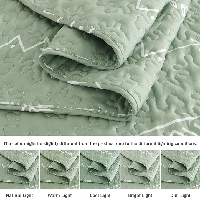 Sage Green Quilts Queen Size - Image 5