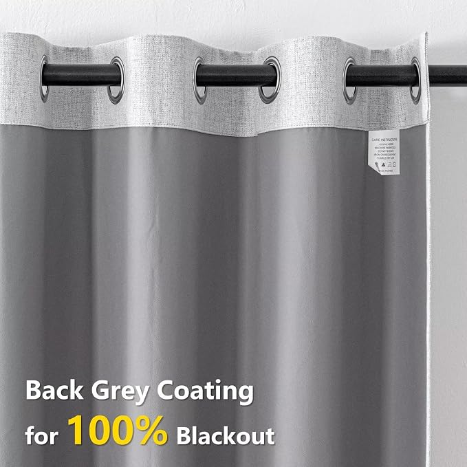 IGEMAEVE Blackout Curtains for Bedroom Grommet Off-White 40" W x 84" L | - Image 3