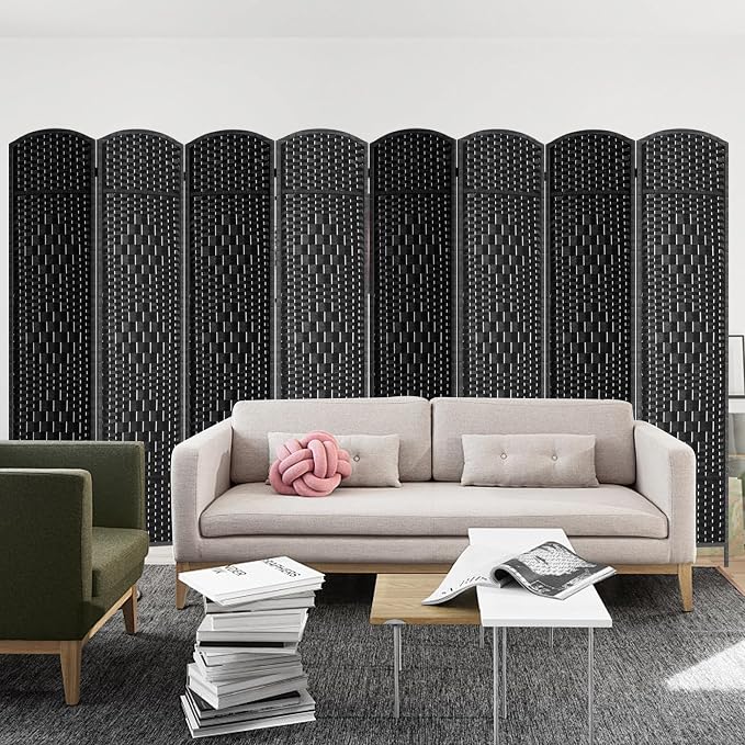 FDW Room Divider 8 Panel Folding Privacy Divider 6 Ft Indoor Wall Divider - Image 2