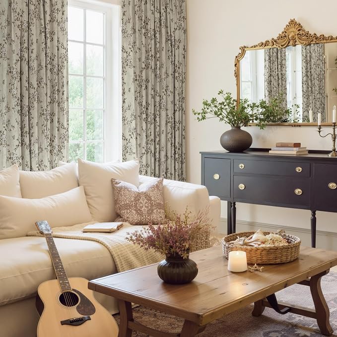 Linen Blackout Curtains for Living Room, W52 x L96, 2 Panels | Elegant Classic - Image 2