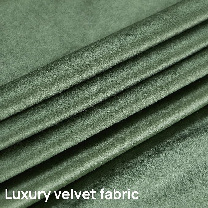 PRIMROSE Emerald Olive Green Velvet Curtains 120 inch Long - Image 7