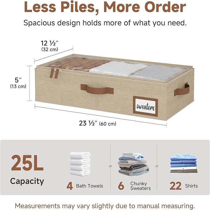 StorageWorks 5 Inch Low Profile Under Bed Storage Containers - Image 2