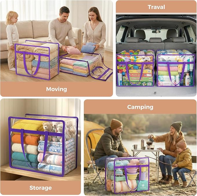 6 Pack Clear Storage Bags for Clothes, 45L Closet Organizers and Storage | - Image 6