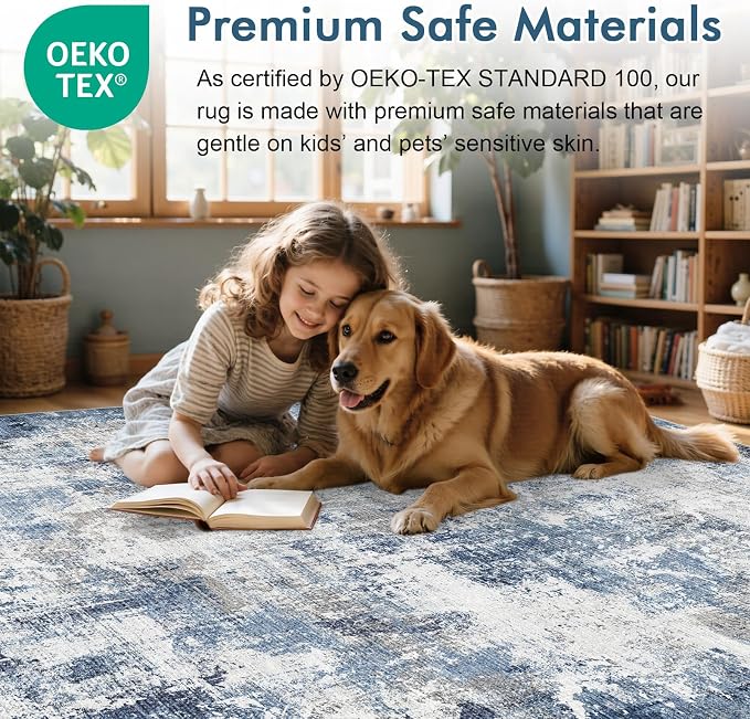 2x6 Ft Washable Runner Rug, Non-Slip Low Pile Hallway Kitchen Area Rug - Image 5