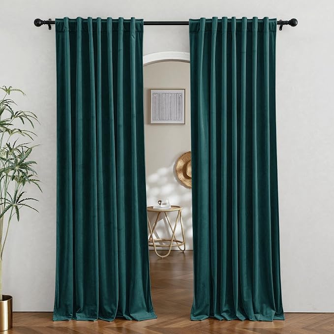 RYB HOME Velvet Curtains 90 inches Long by RYBHOME