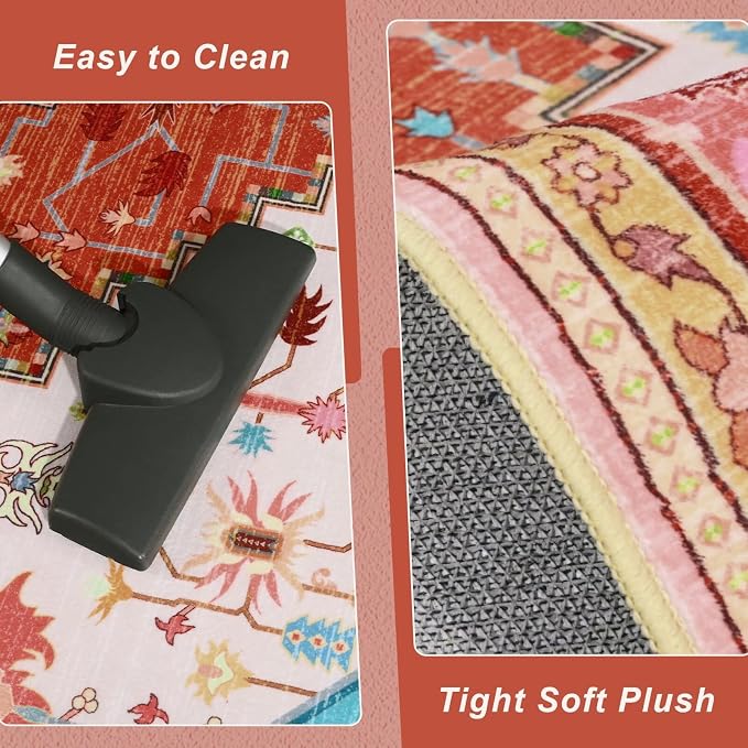 Macgace Washable Vintage Small Area Rug - Image 5