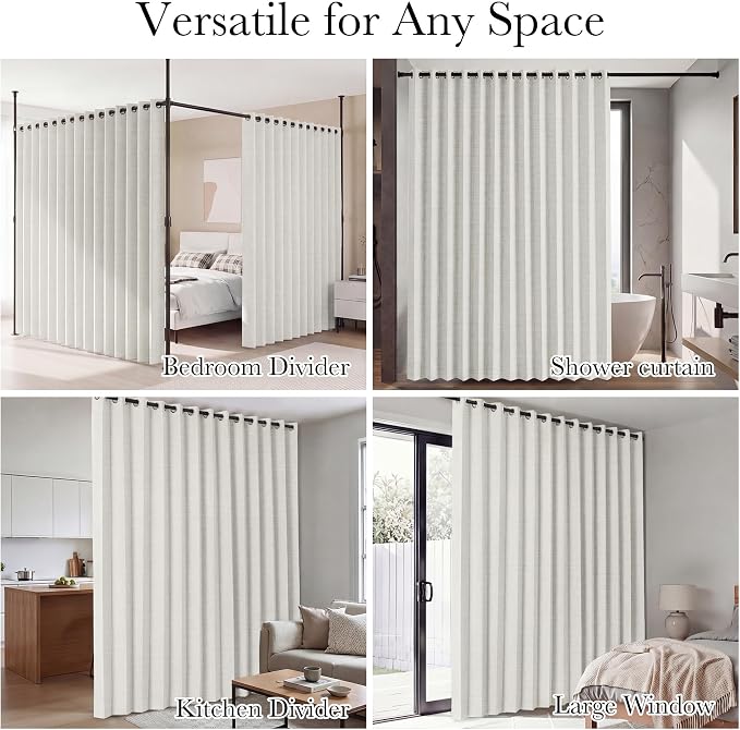 RYB HOME Accordion Style Room Divider Curtains 100% Blackout | Curtain - Image 7