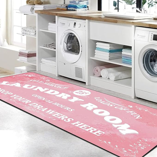 Zoke Laundry Room Rug Runner Stylish Non-Slip Laundry Room Mat 20"x59", Versatile, Waterproof Runner for Laundry, Kitchen, and Bathroom, Mudroom Decor and Farmhouse Charm