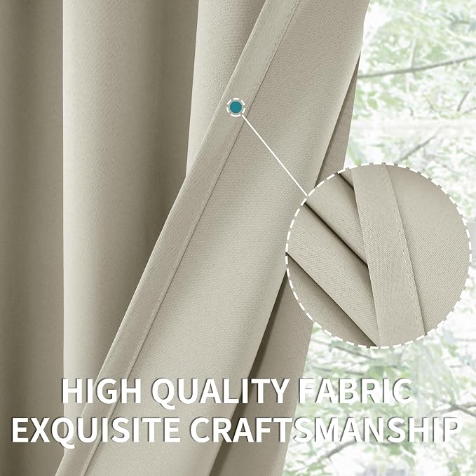 BGment Camel Small Blackout Curtains 30 Inch Length - Image 5