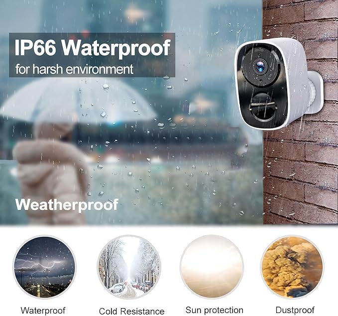 2025 Upgraded 2K Security Cameras Wireless Outdoor (2 Pack), Free Cloud Storage, Long Battery Life, AI Motion Detection, Spotlight & Siren, Waterproof, WiFi Surveillance Outdoor Camera with 2-Way Talk