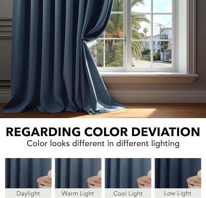 Deconovo Blackout Curtains for Bedroom, Living Room Curtains 72 Inches Long | - Image 6