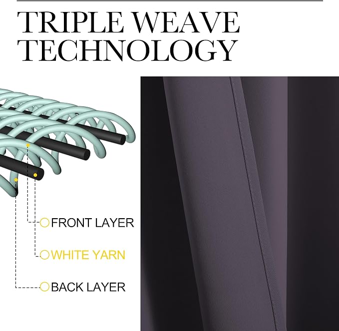 NICETOWN Window Curtains for Bedroom, 2 Panels, W42 x L48 -Inch, Home - Image 3