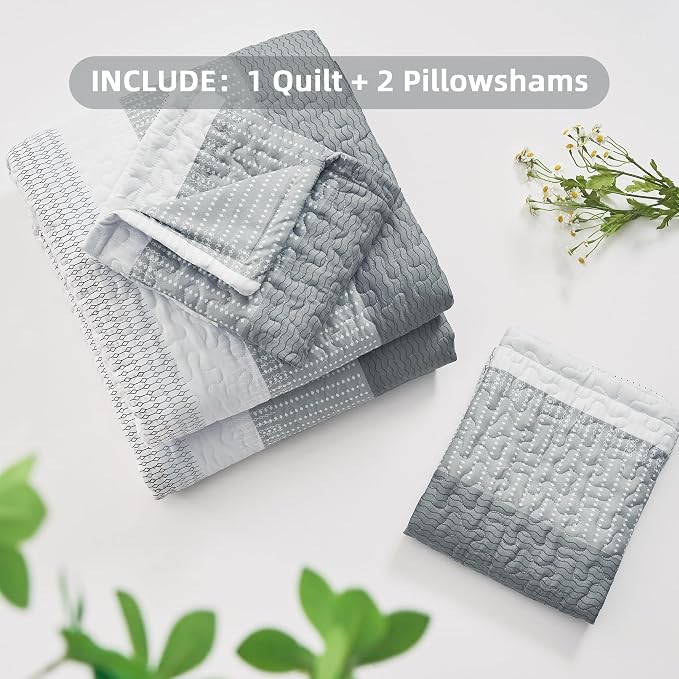 King Size Quilt Set Grey - Image 7