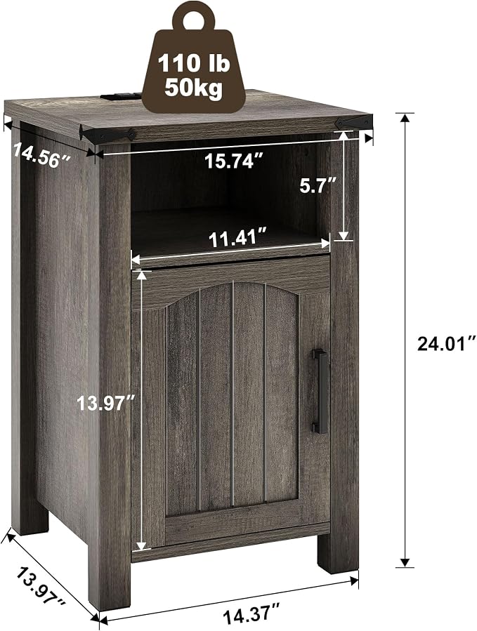 Decofy Farmhouse Nightstand - Image 3