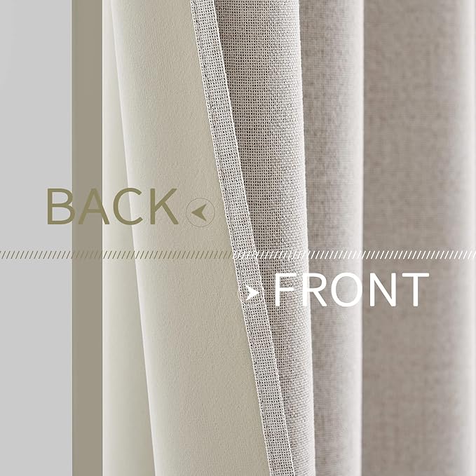 MIULEE 100% Blackout Linen Curtains - Image 3