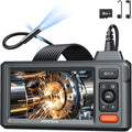 DEPSTECH Inspection Endoscope Camera with Lights: 1080P Triple Lens Snake Camera with 5" Screen and 16.5FT Flexible Cable, Waterproof Industrial Borescope Tool for Auto, Wall, Sewer, Pipe, Mechanics