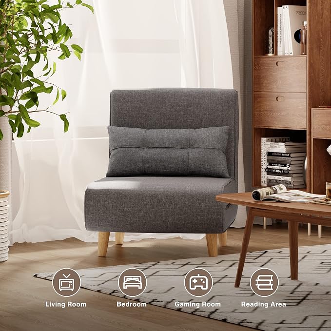 Aiho 3 in 1 Sleeper Chair Bed, Convertible Futon Sofa - Image 8