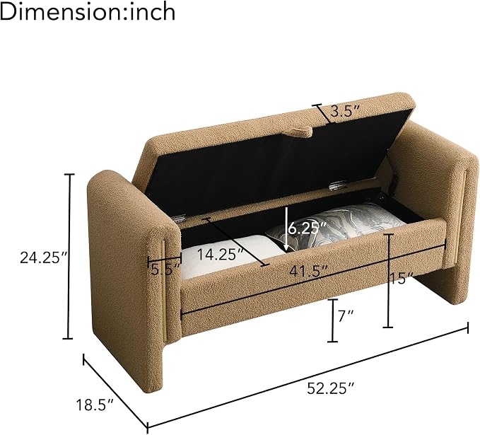 Modern Teddy Fabric Bed End Bench - Image 2