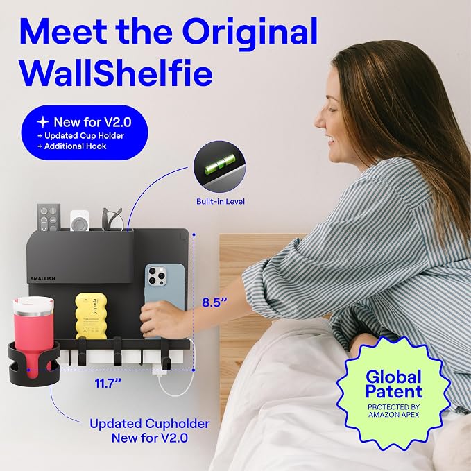 WallShelfie Bedside Wall Organizer & Dorm Decor - Image 2