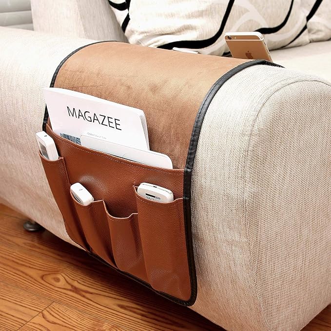 5 Pockets TV Remote Control Holder Couch Sofa Tray Armrest Organiser Oxford by JIAHG