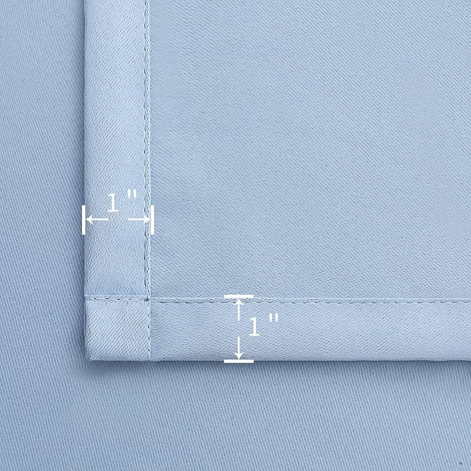 BGment Baby Blue Room Darkening Curtains 48 Inches Long - Image 6