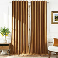 Timeper Gold Brown Velvet Curtains 72 inches 2 Panels, Light Blocking Curtains by Timeper