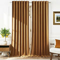 Timeper Gold Brown Velvet Curtains 96 inches 2 Panels, Light Blocking Curtains by Timeper