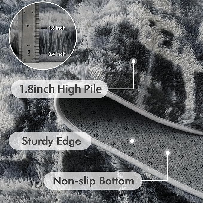 6x9 Ft Large Shag Rugs for Living Room Decor, Tie-Dyed Ultra Soft Fluffy Furry - Image 6