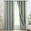 COSVIYA 100% Blackout Sage Green Linen Curtains & Drapes 84 Inch Length | Light by COSVIYA