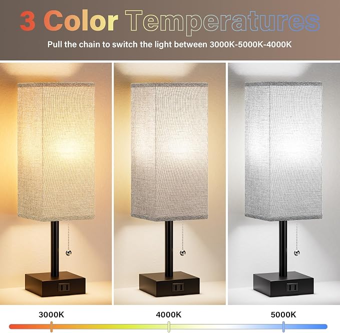 Bedside Lamp for Bedroom Set of 2 - Image 3