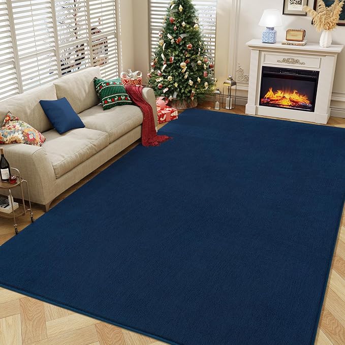 Navy Blue Area Rugs for Bedroom Living Room, 4x6 Memory Foam Rug | Thickened - Image 6