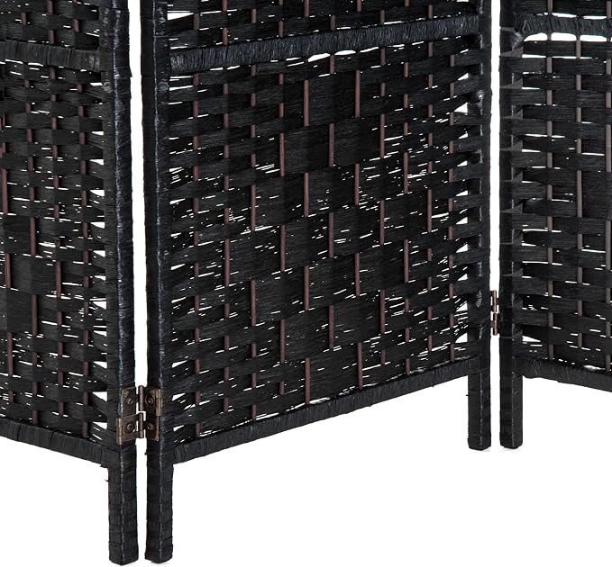 HOMCOM Room Divider 3-Panel, 6FT-Tall Folding Privacy Screen, Hand-Woven Design - Image 9