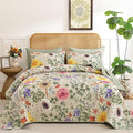 Yiran Beige Queen Quilt Bedding Set, Floral Bedspreads Queen Size | 3 Pieces by Yiran