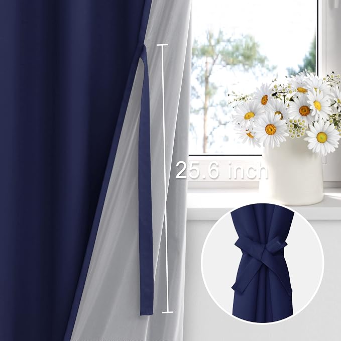 XWZO 100% Blackout Curtains 84 Inches Long - Image 3