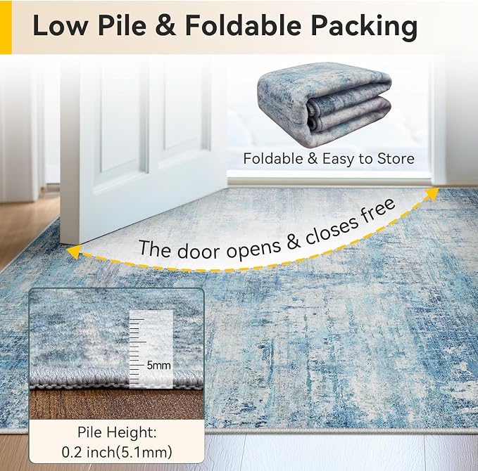 RELEANY Washable 6'x9' Abstract Area Rug - Image 6