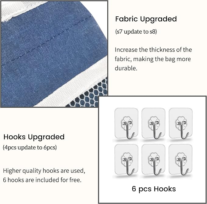 Kanrichu 2pcs Middle Wall Hanging Organizer Bag, Linen Fabric Door Hanging - Image 4