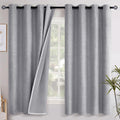 YoungsTex Grey Linen Blackout Curtains 68 Inch Length by YoungsTex