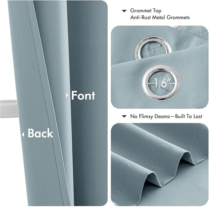 MIULEE Blackout Curtains for Bedroom 2 Panels 40 x 72 Inch Long Slate Blue | - Image 4