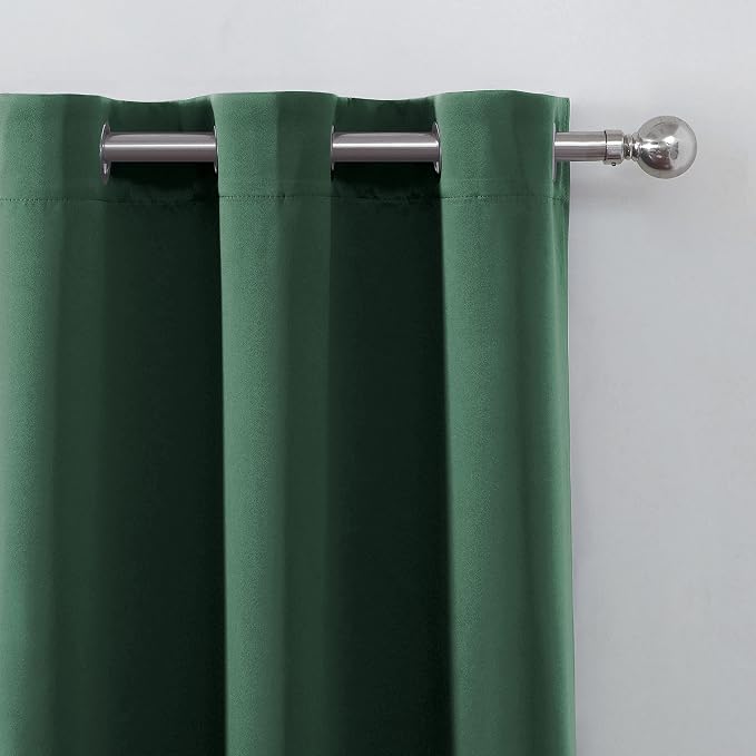 100% Blackout Dark Green Curtains - Image 7