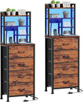 Night Stand Set 2, LED Nightstand by Furnulem