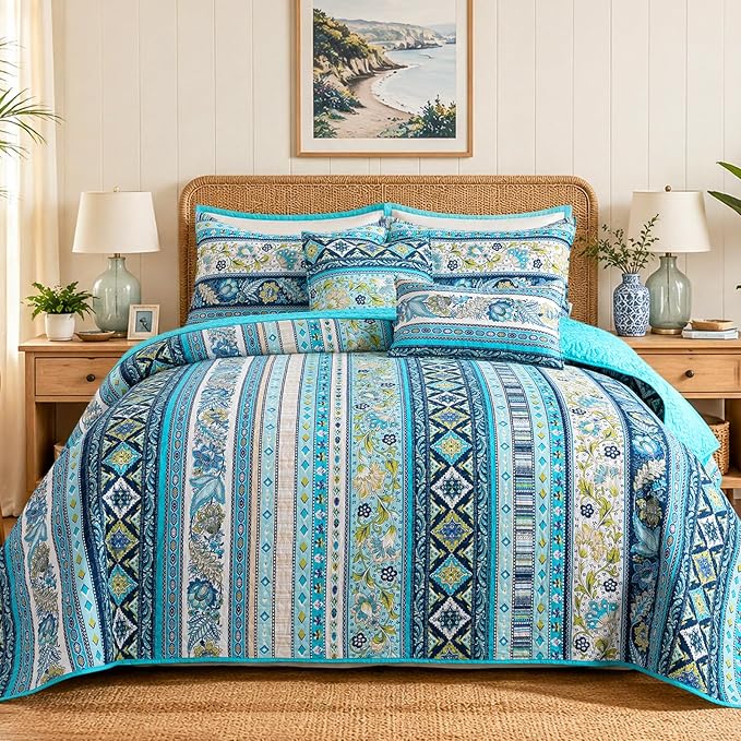 VAPUTAR 100% Cotton Face Quilt King Size, Exquisite King Quilt Bedding Set | by VAPUTAR