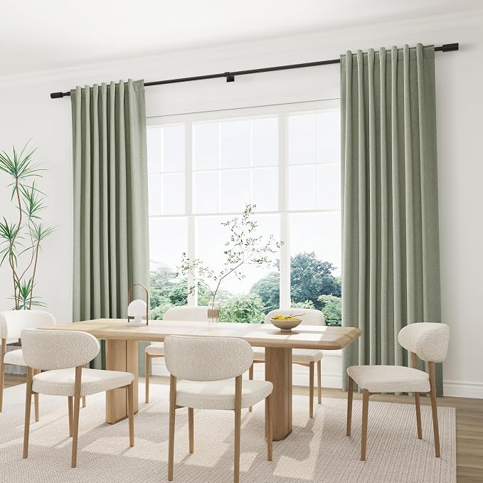 Joywell 100% Blackout Linen Curtains 90 Inches Long - Image 6