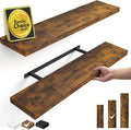 BAYKA Rustic Brown Floating Shelves 35.4in, Wall Mount Wood Shelf | Easy Install by Bayka