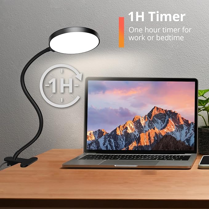 iFalarila Reading Light with Remote, LED Desk Lamp Clip on RA>95 Dimmable - Image 6