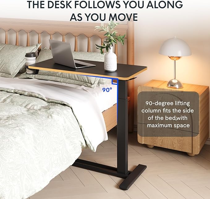 FLEXISPOT H7 32" Pneumatic Height-Adjustable Overbed Table - Image 4