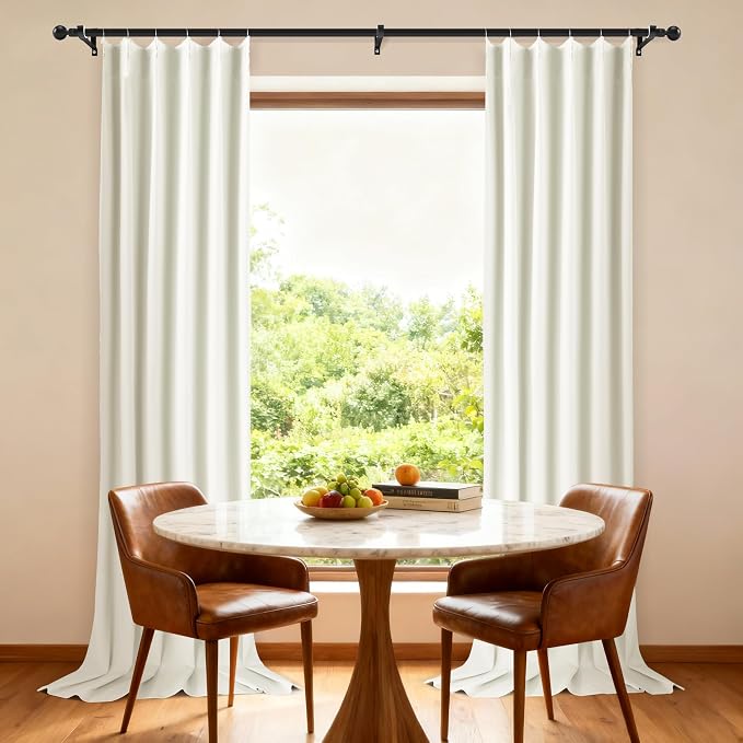 Etherealveil Birch White Pinch Pleated Blackout Curtains 2 Panels 40"x112" | - Image 5