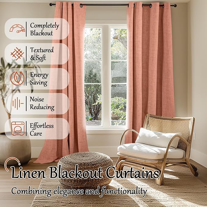 Linen Blackout Curtains for Living Room - Image 2