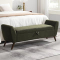 60" Wide Storage Ottoman Bench, Teddy Upholstered End of Bed Bench by YourBeautifulSpace