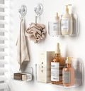 Shower Shelves 5 Pack Clear Acrylic Bathroom Organizer Caddy | Large Capacity by JNDETOP